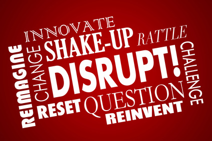 Disrupt Change Innovate New Business Product Concept Word Collag
