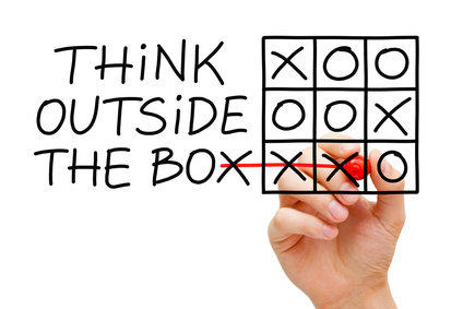Think Outside The Box Tic Tac Toe Concept